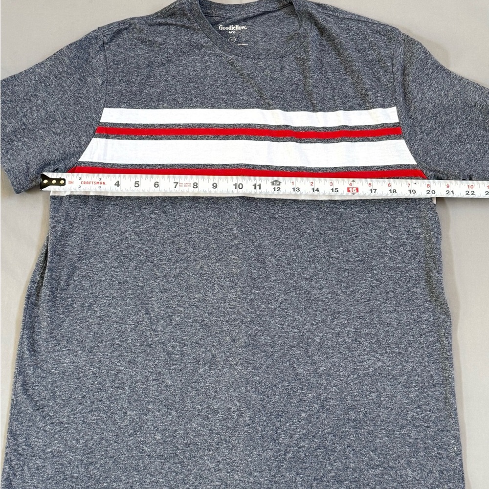 Goodfellow & Co Charcoal Tee with Red and White Stripes - Picture 4 of 5